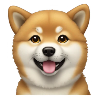 black cute-fluffy-shiba sticker