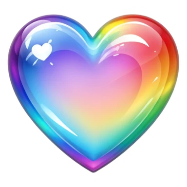 crystal clear heart rainbow sticker