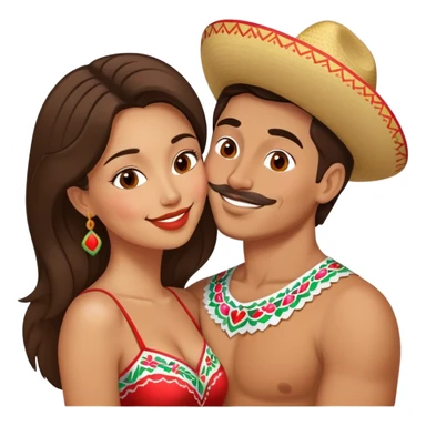 Russian and Mexican couple kissing sticker