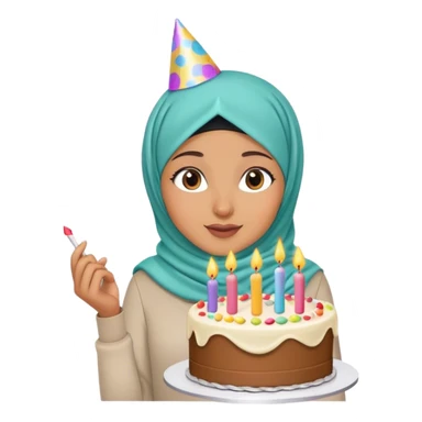 Hijab girl birthday  sticker