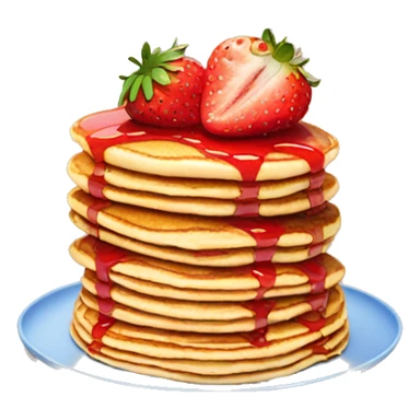 Strawberry topped pancake stack sticker