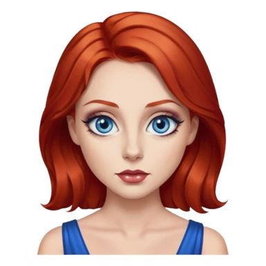 red hair big blue eyes glamorous  sticker