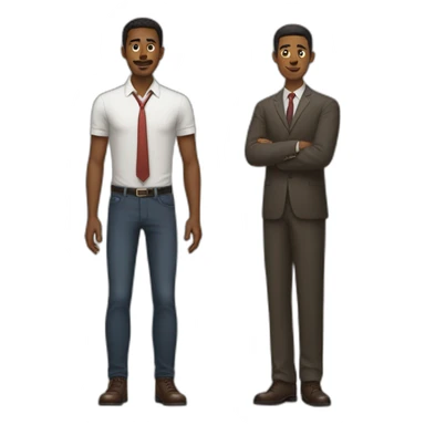 short man next to tall man sticker