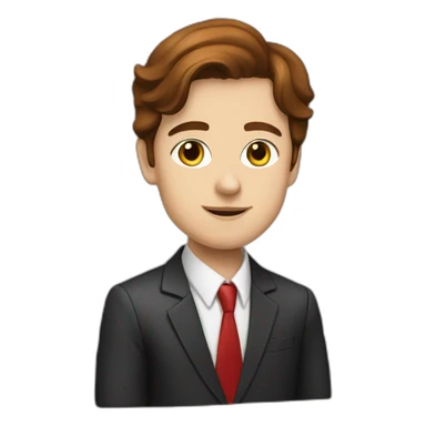 cat lawyer in red suit and brown hair sticker