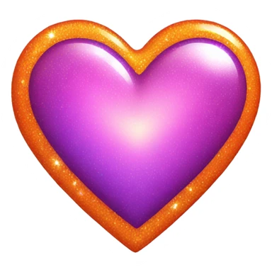 shiny sparkly purple pink orange heart sticker