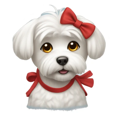 Maltese in a red dress sticker