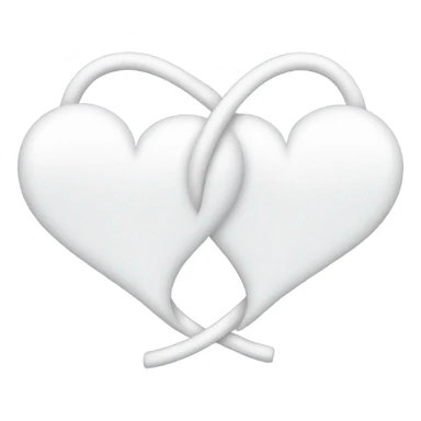 Two White intertwined hearts  sticker