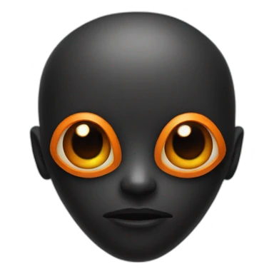 face alien black with orange details sticker