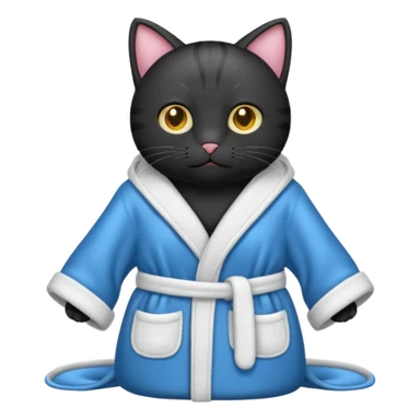 black ,cat with bathrope sticker