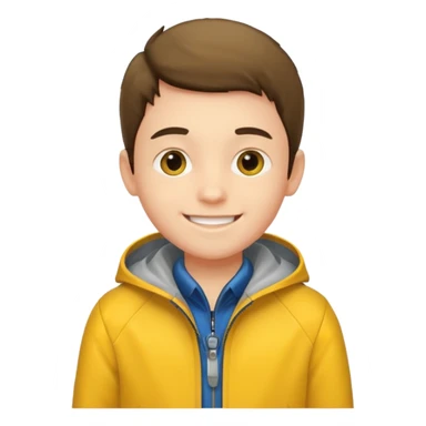 boy with yellow jacket. sticker