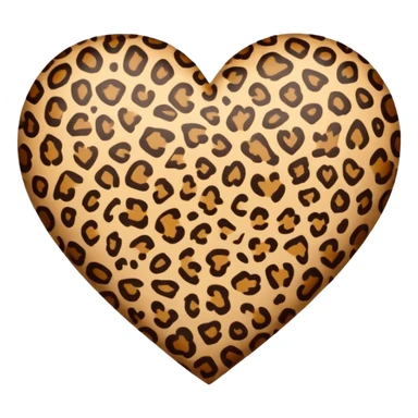 leopard print heart sticker