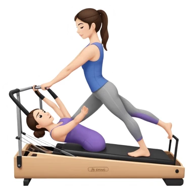 Brunette girl doing reformer Pilates sticker