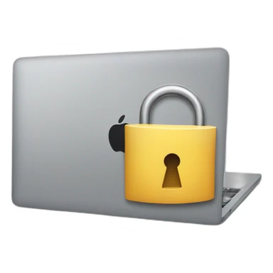 lock next to a macbook sticker