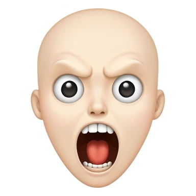 A short stick figure with mad eyes screaming sticker