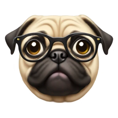 Pugs with glasses sticker