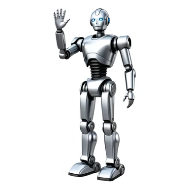 Sorayama robot waving hand full height sticker