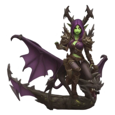 sylvanas siting on dragon wow sticker