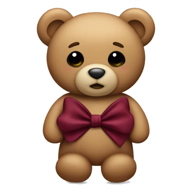 Teddy bear with burgundy bow sticker