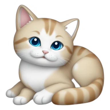 Extremely cute cat with blue eyes sleeping (full body cat) sticker
