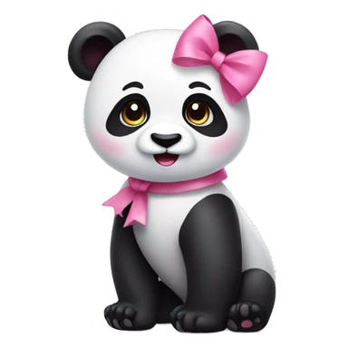 Panda with a pink bow sticker