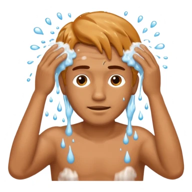 hair washing men using hands  sticker