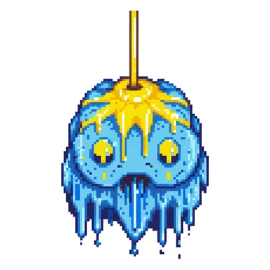 blue slime monster dripping goo sticker