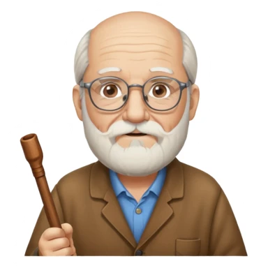 Anciano barba blanca larga bastón audifonos sordera lentes  sticker