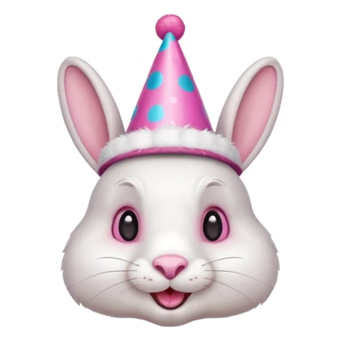 rabbit wearing party hat sticker