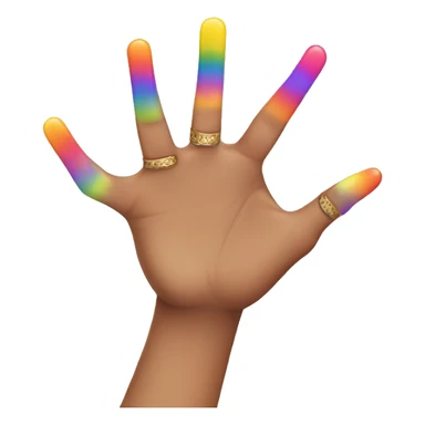 Middle finger with rainbow nails sticker