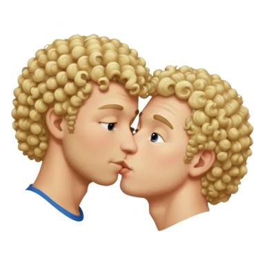 Blonde curly guy kissing on a butt sticker