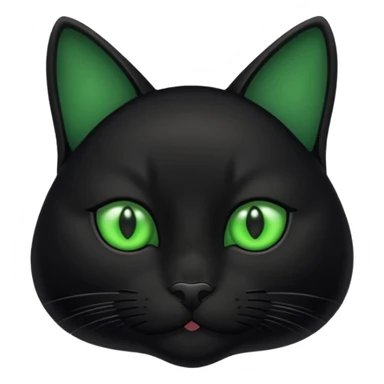Black cat with green eyes sticker