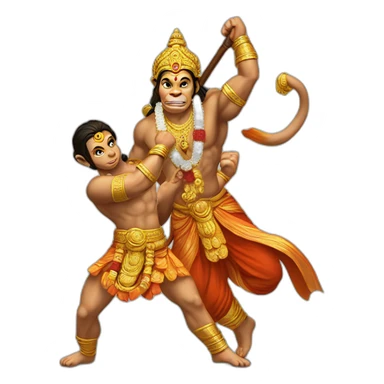 Lord Hanuman and cbum fighting sticker
