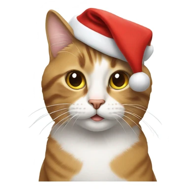 Cat wearing Santa hat sticker
