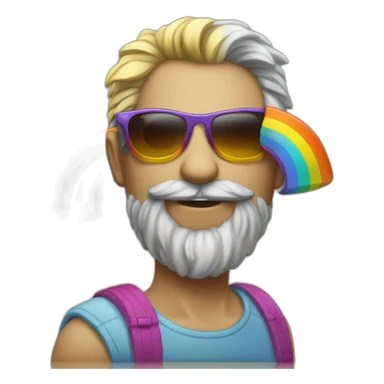 cool rainbow poop with sunglasses sticker