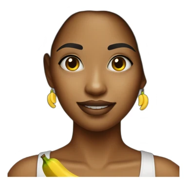 Girl with banana earrings sticker
