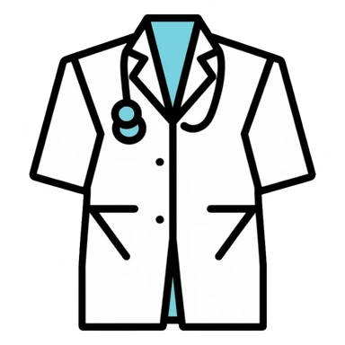isolated white doctor coat sticker