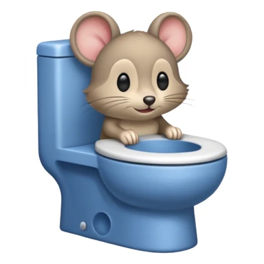 Una ratita usando wc sticker