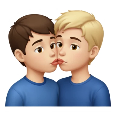 Two boys kissing sticker
