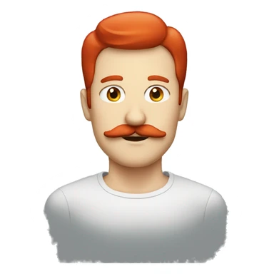 white red head man w a moustache sticker