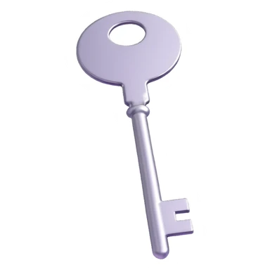 shiny metallic key with reflective surface sticker