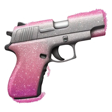 Pink ombre handgun with glitter  sticker