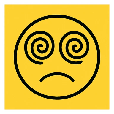 yellow face with spiral eyes sticker