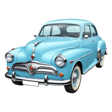 light blue retro car sticker