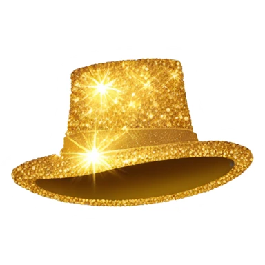 Golden sparkle hat sticker