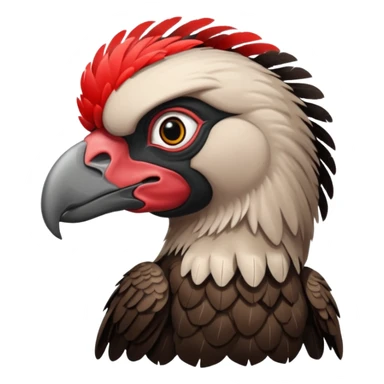 mature vulture with black and red feathers looking straight ahead. sticker