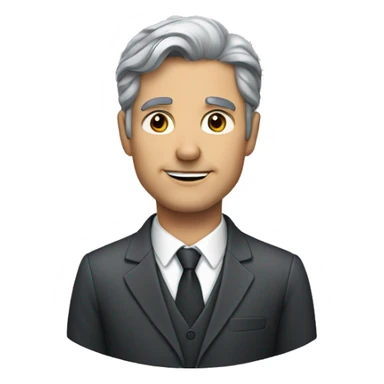 Dark gray haired man in a suit sticker
