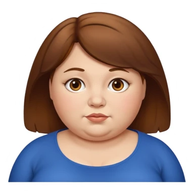 Fat short woman brown hair  sticker