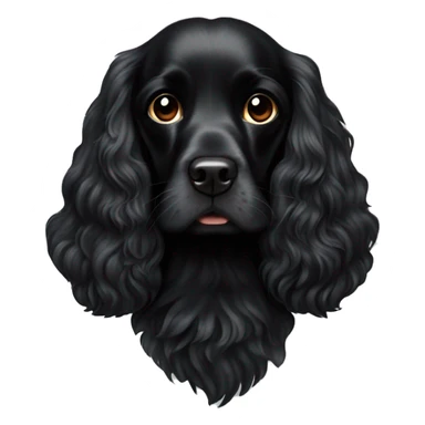 Black cocker spaniel long haired  sticker