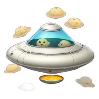 Flying saucer with dumplings sticker