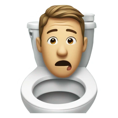 Man's neck and head in skibidi toilet sticker